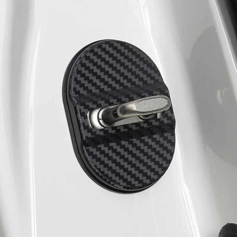 4 個車のドアロック保護カバープラスチッククッション防錆スリーブ車のドアロックカーアクセサリー