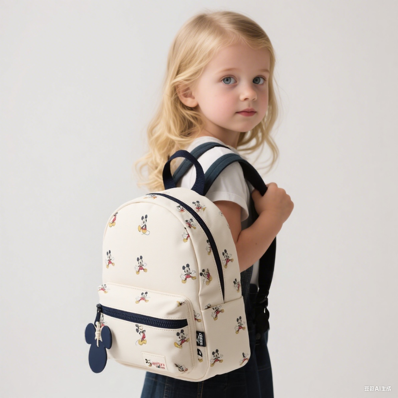 Mickey impressão disney nova mochila infantil mini bonito moda lona mochila pequena para presentes das crianças com pingente