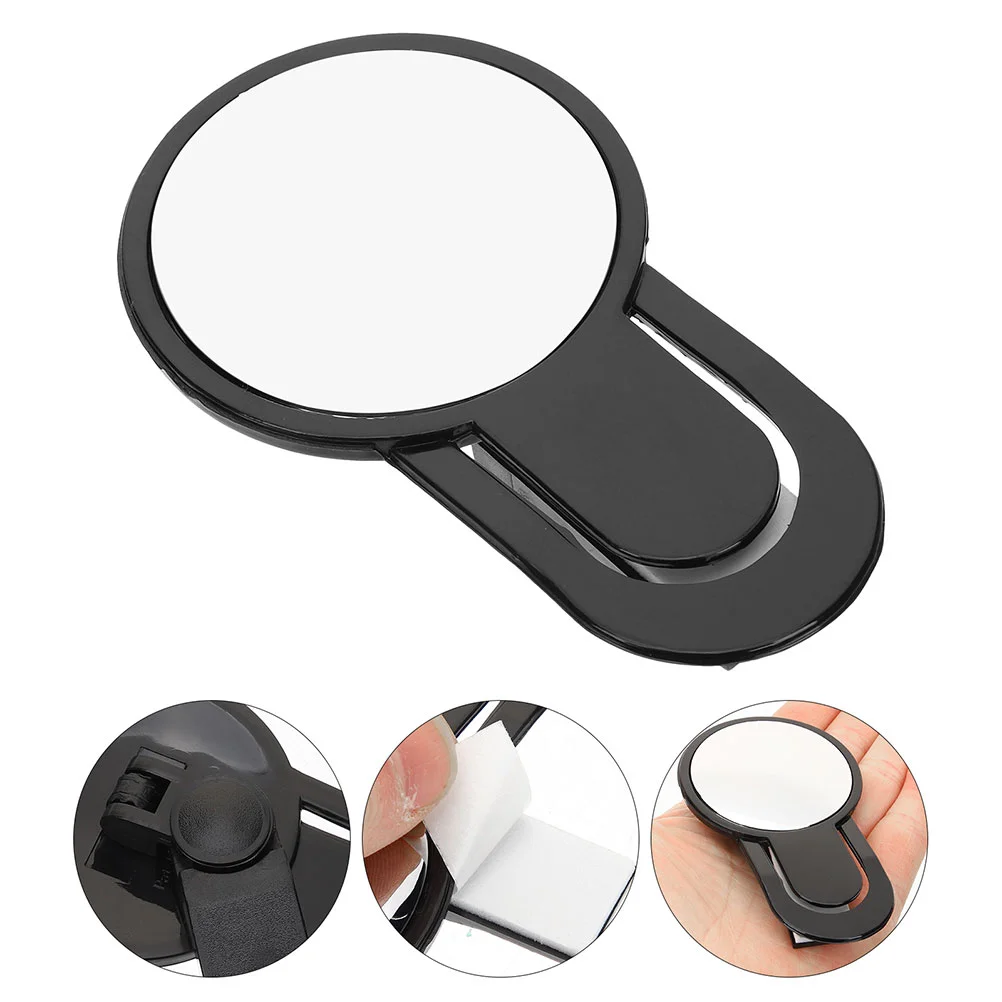 Office Desk Rear View Mirror Computer Convex for Laptop Room Monitor Reflective See behind You Clip Black Safety
