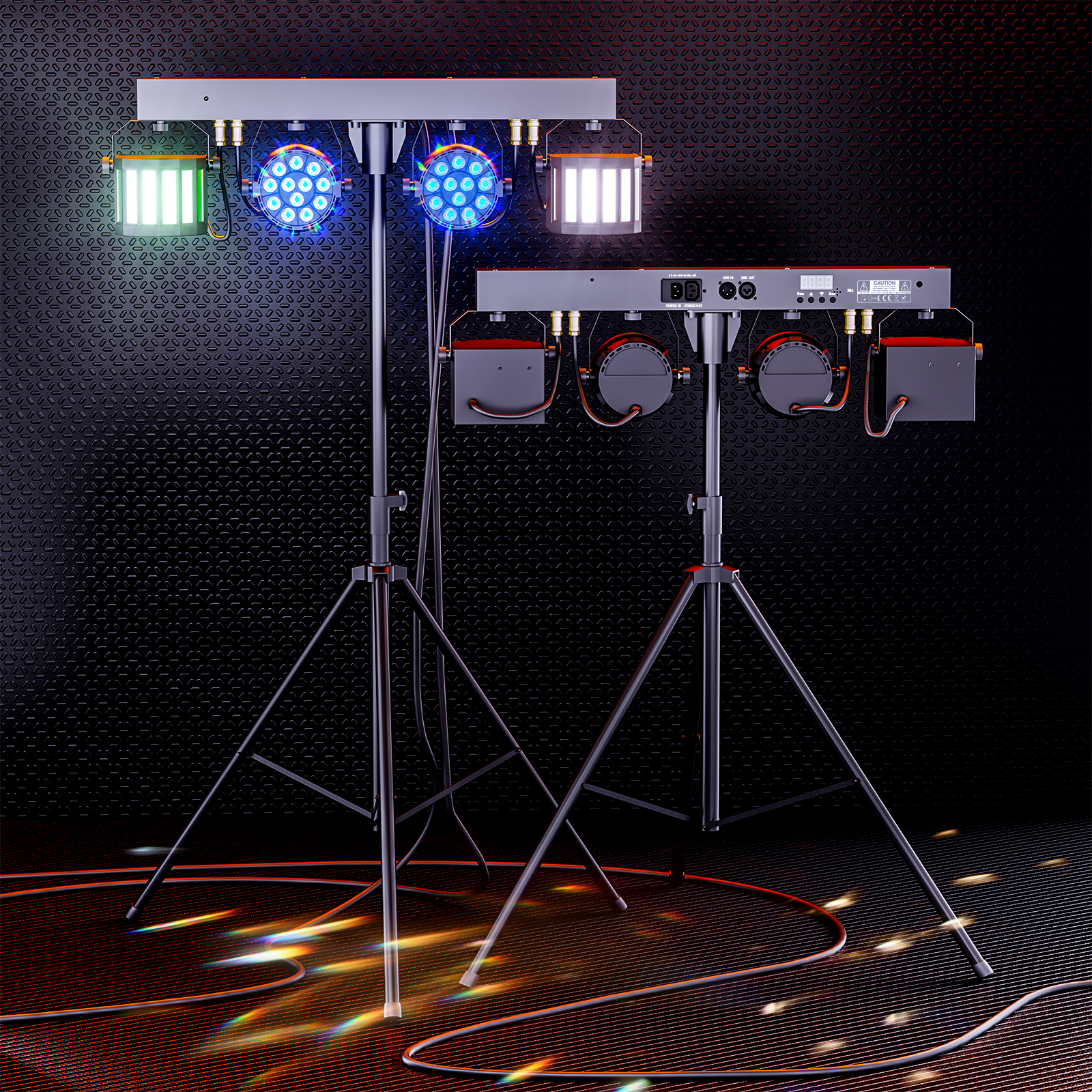 U'King-luces de soporte combinadas, luz Par LED RGBW de 60W, luz de escenario controlada por DMX para DJ, discoteca, conciertos, boda, fiesta de cumpleaños