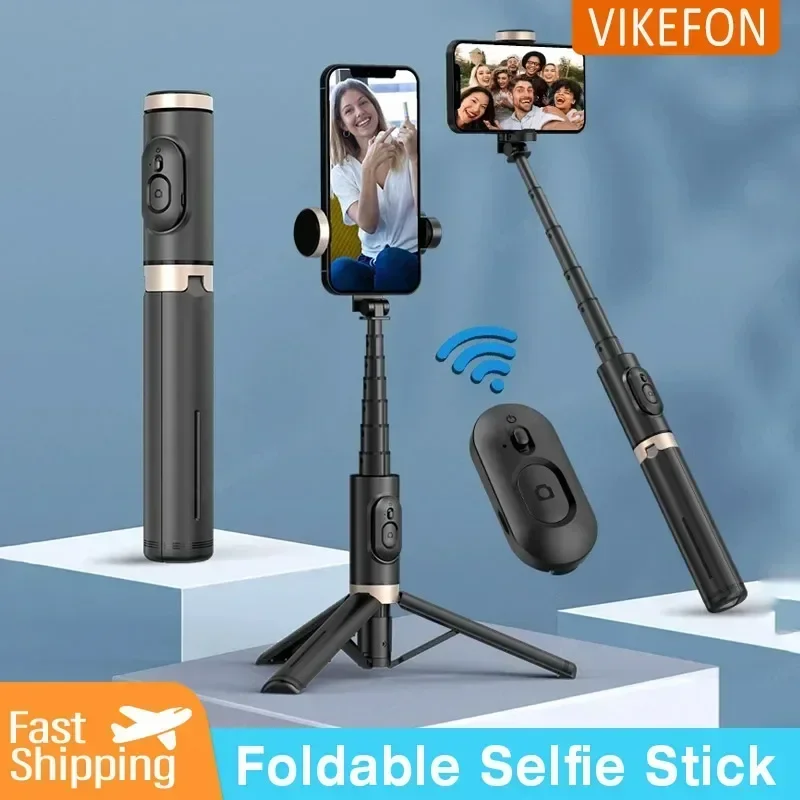 Bluetooth Selfie Stick faltbares kabelloses Stativ mit Bluetooth-Verschluss Ein beins tativ Live-Foto für iPhone 15 14 Samsung S24 S23