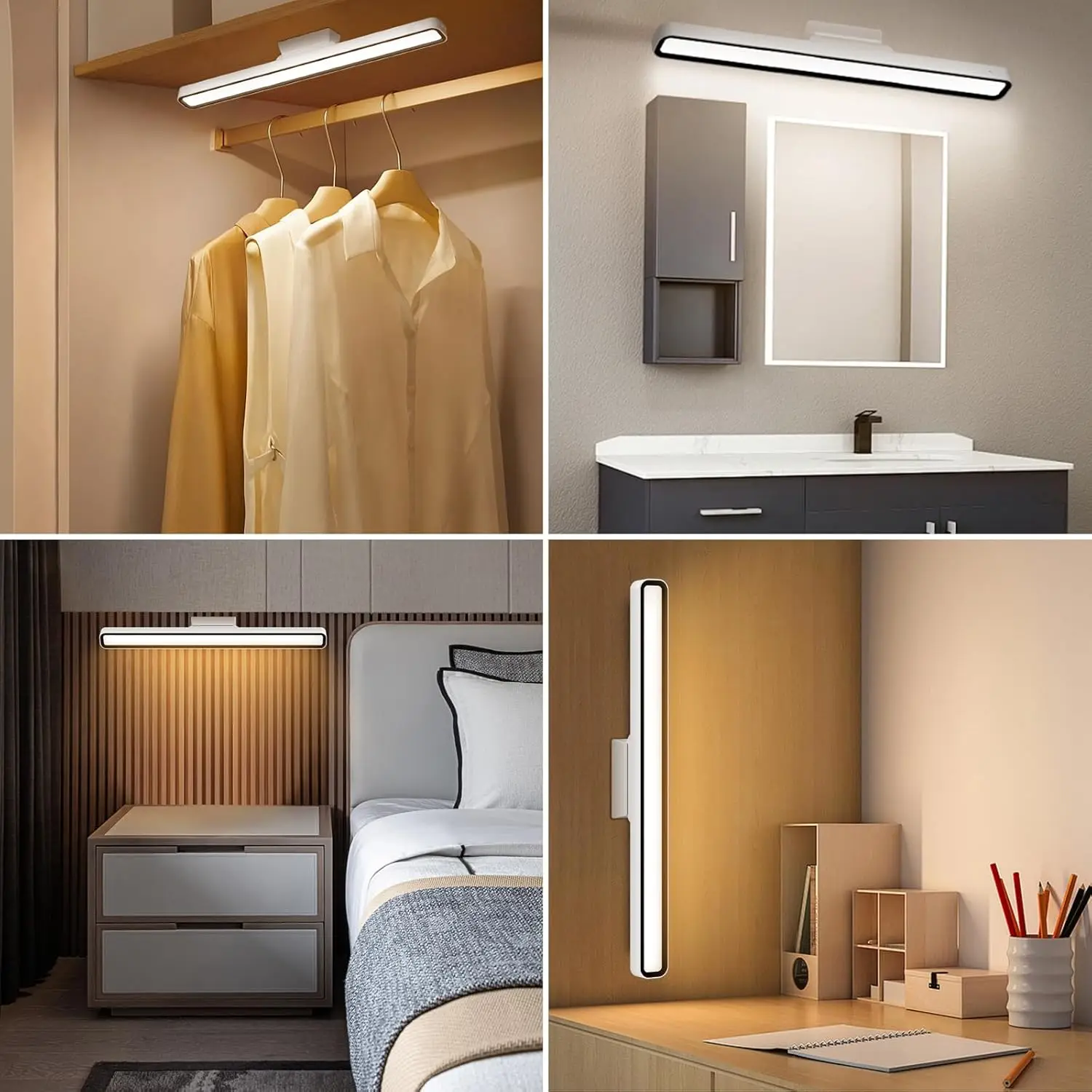 LED-Schreibtischlampen, USB wiederaufladbar, Nachtlicht, stufenlos dimmbar, Tischlampe, zum Aufhängen, magnetisch, für Schlafzimmer, Tisch, Lesen, Lernen, Beleuchtung