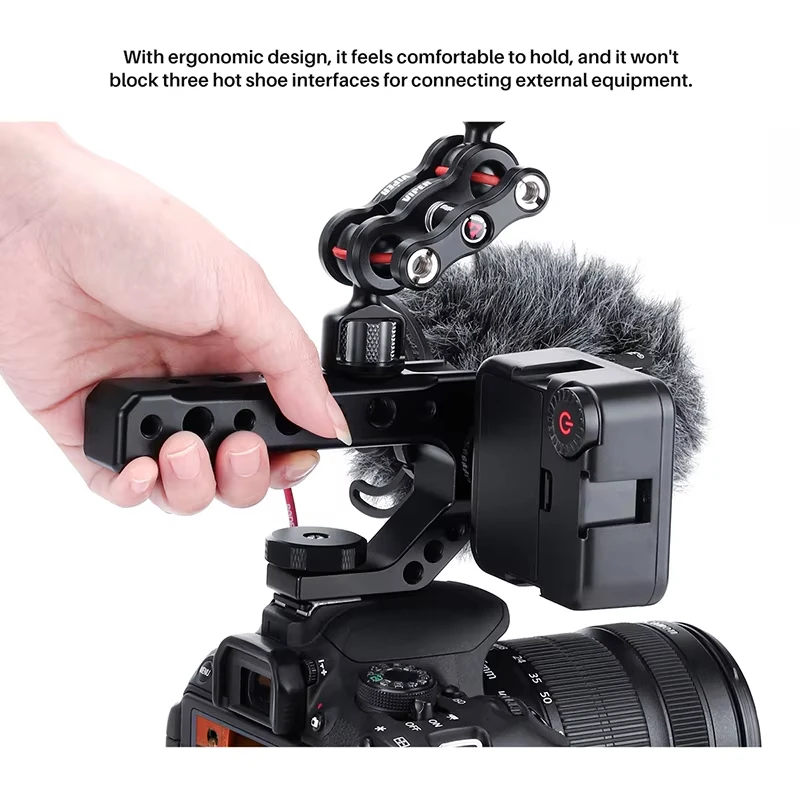 DSLR Camera Top Handle Grip Mirrorless Smallrig Camera Cold Shoe Adapter Mount Hand Held Stabilizer Camera Accessory Top Handle