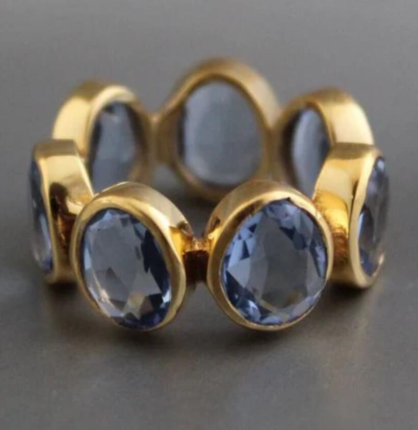 Ksra moda minimalista criativo cor azul redondo zircão anéis tendência para mulheres acessórios de festa presentes jóias personalizadas