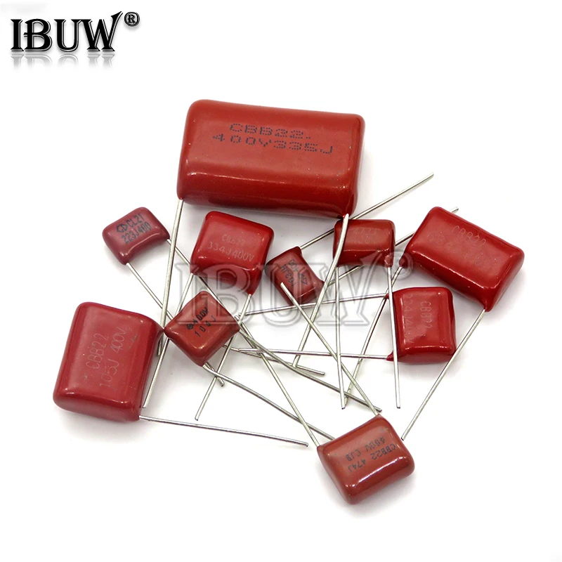 10 Uds 63V 100V 250V 400V 630V CBB condensador de película de polipropileno 100PF 220PF 470PF 10NF 1UF 22NF 100NF 220NF 330NF 470NF 680NF