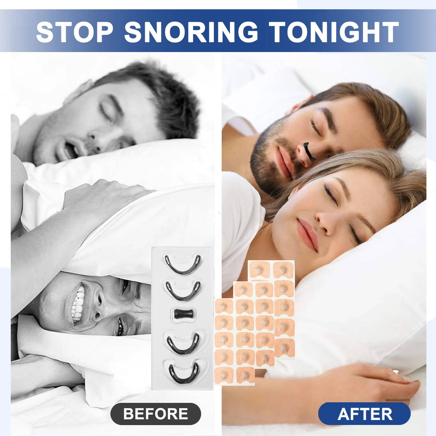 15/30days Magnetic Nasal Breathing Dilators Starter Kit for Nose Improve Sleep Quality Snoring Anti Snoring Sleep Mouth Tape