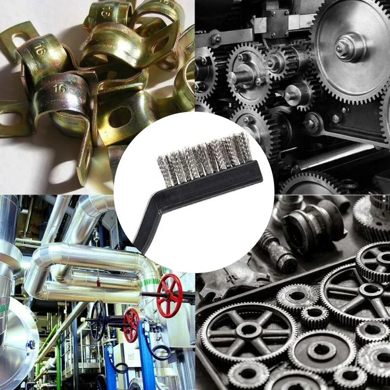 6 PC ชุดแปรงลวดขนาดเล็กแปรงทําความสะอาดสําหรับ Mechanical Part Derusting ลบสีอุปกรณ์เสริม 17 ซม.x 1 ซม.สแตนเลสสตีล