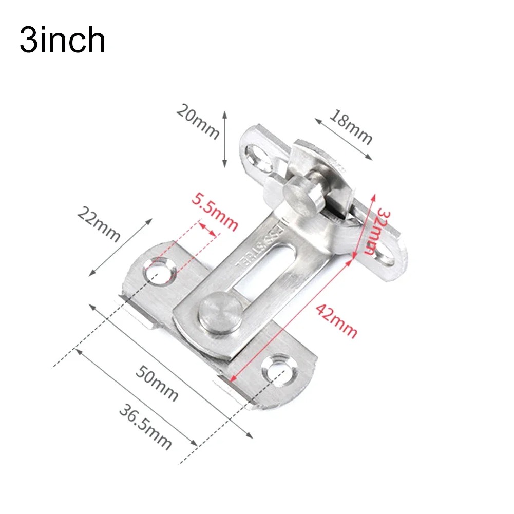Door Lock Guard Latch Bolt 90 Degree Stainless Steel Toggle Latch Sliding Barn Door Lock Wine Cabinet Closet Right Angle Lock
