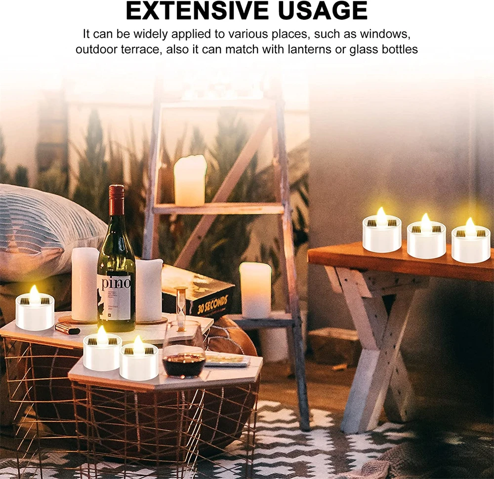 10pcs 태양 차 빛 Led 촛불 Flameless 야외 방수 태양 차 조명 파티 정원 홈 장식에 대 한 충전식 촛불