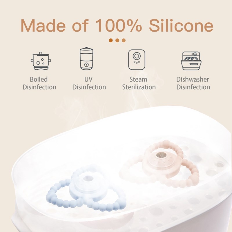 몬테소리 교육용 아기 실리콘 딸랑이 장난감, 음악 딸랑이 유아용 식품 등급 실리콘 BPA 무료 신생아 Teether 선물