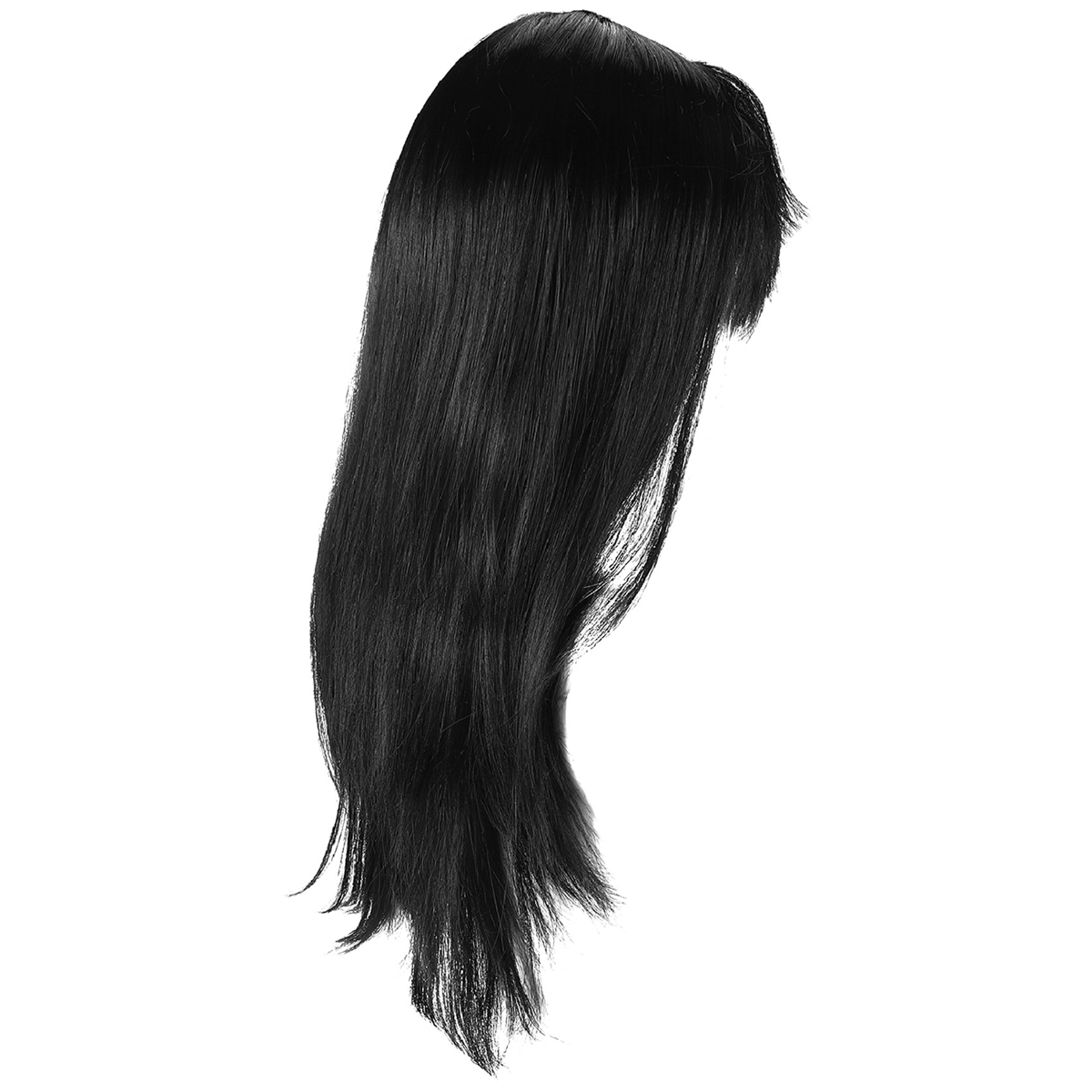 Perucas retas longas elegantes para mulheres, Peruca de festa cosplay, Vestido preto