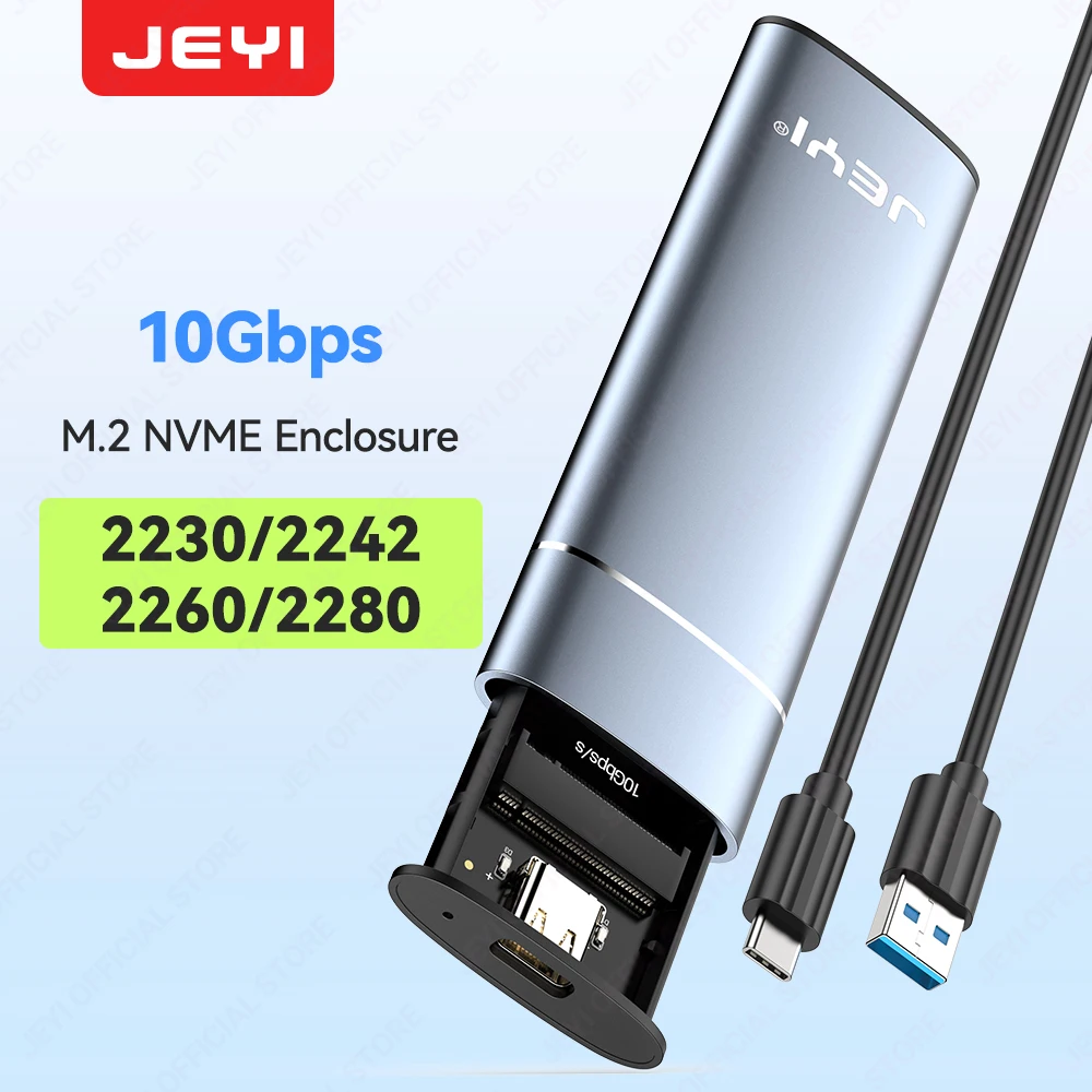 Корпус JEYI M.2 SSD из алюминиевого сплава с рассеиванием тепла, коробка для мобильного жесткого диска, установка без инструментов, поддержка NVMe SATA NGFF 2280
