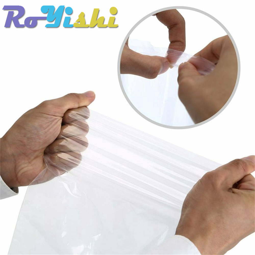 Sacos Ziplock Resealable, plástico transparente, poli, auto selo, pacote fresco, reclosable, multi tamanho, armazenamento de alimentos, 100 Pcs Pack, 5-12 Wire