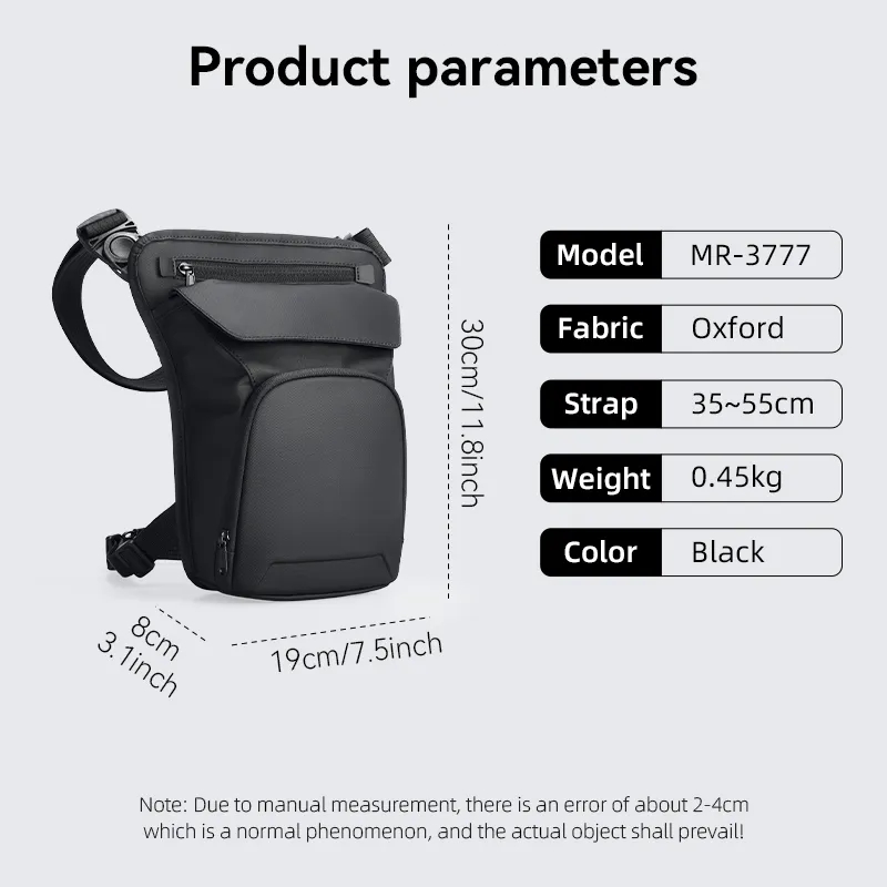 MARK RYDEN   Pouch Waist Pack Motorcycle Bag  Men Drop Leg Bags  Ride