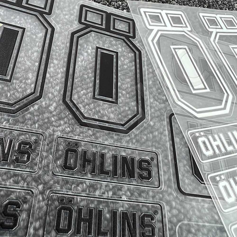 Shock Absorber Waterproof Ohlins Logo Sticker Motorcycle Shock Absorber Sunscreen Transparent Decorative Decal  Accessories