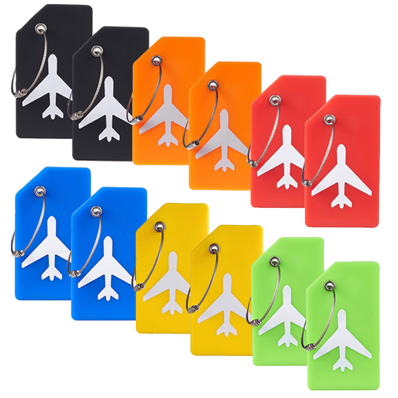 Etiquetas de equipaje de silicona para hombre y mujer, accesorios de viaje, soporte para identificación de maleta, etiqueta Unisex de alta calidad