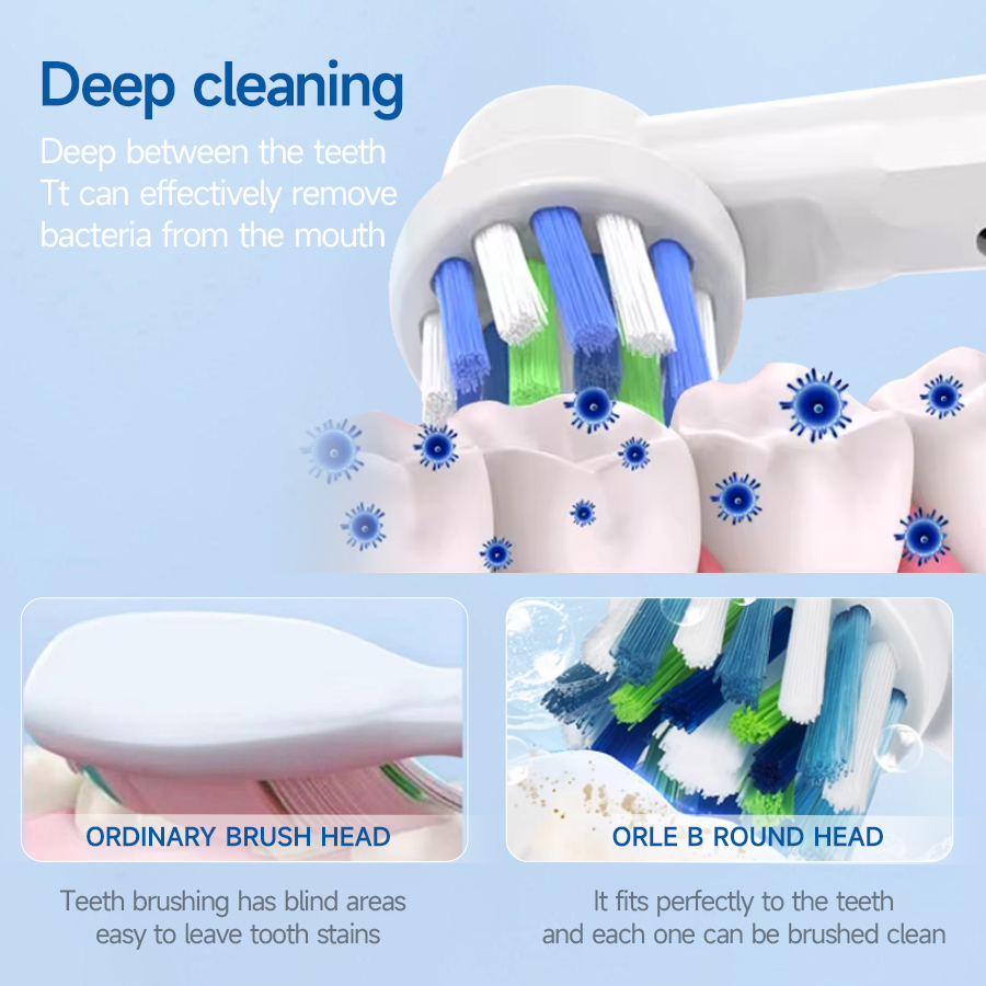 Oral-B 전동 칫솔 Advance Power/Vitality Precision Clean/Pro Health/Triumph/3D Excel용 교체용 브러시 헤드 4/8개