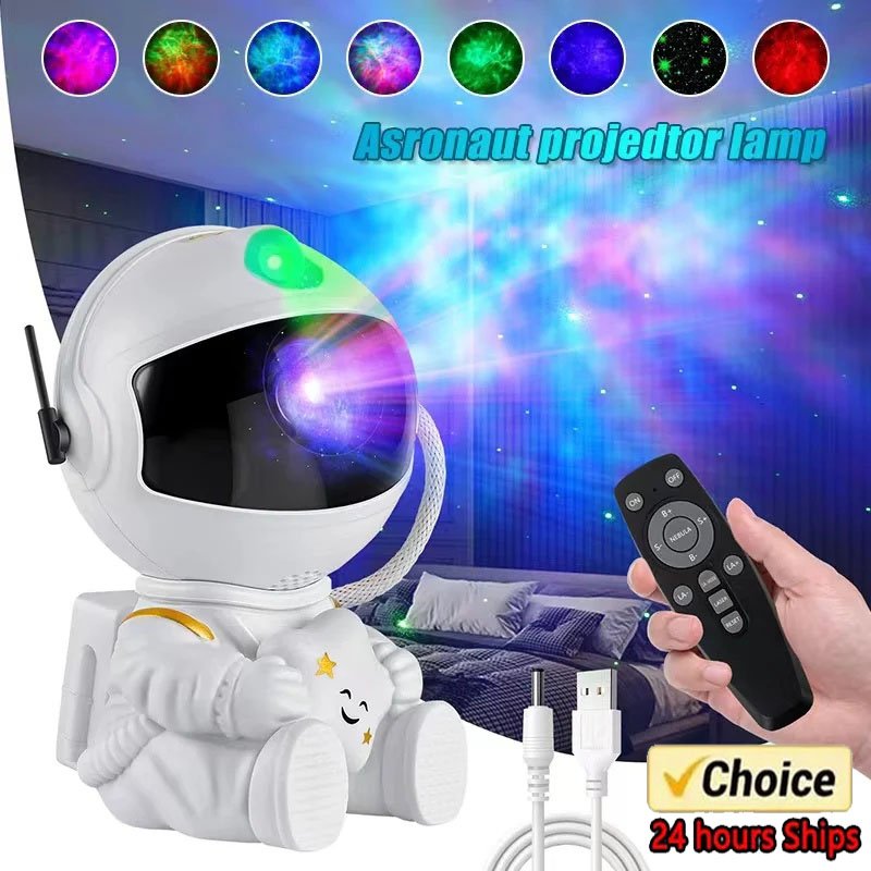 宇宙飛行士の星型プロジェクター,銀河の常夜灯,宇宙プロジェクター,星雲,寝室の天井LEDランプ,家の装飾,子供への贈り物