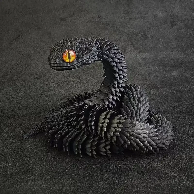 3Dプリント製可動関節シミュレーションヘビフィギュア、クリエイティブなホームオフィスデスクトップオーナメント、2025年新年ギフト、クラフトギフト