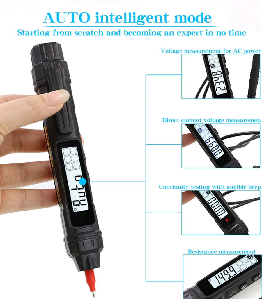 Hytais เครื่องทดสอบแรงดันไฟฟ้ามัลติมิเตอร์, TS-20A ตรวจจับการแตกหักของสายไฟแบบดิจิตอลแบบเหนี่ยวนำพิเศษ