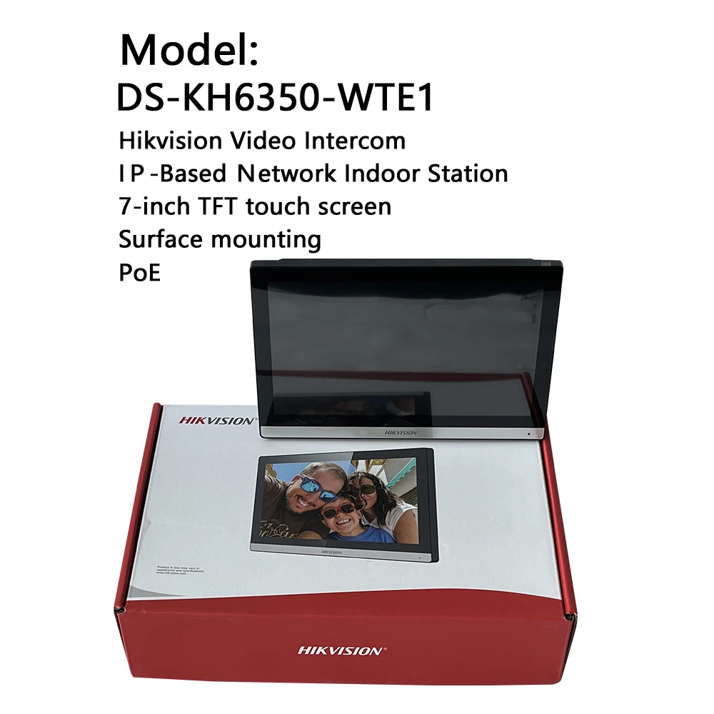 Hikvision video-intercom IP-gebaseerd binnenstation DS-KH6350-WTE1 7-inch IPS touchscreen standaard POE WIFI draadloze monitor