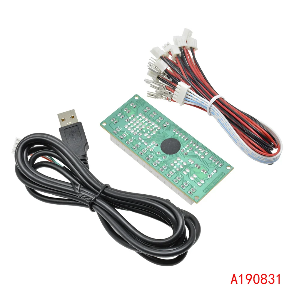 Clearance_Zero Delay Arcade USB Encoder PC zu Joystick Arcade Rocker Platine Steuermodul für MAME 2Pin mit Kabel Push