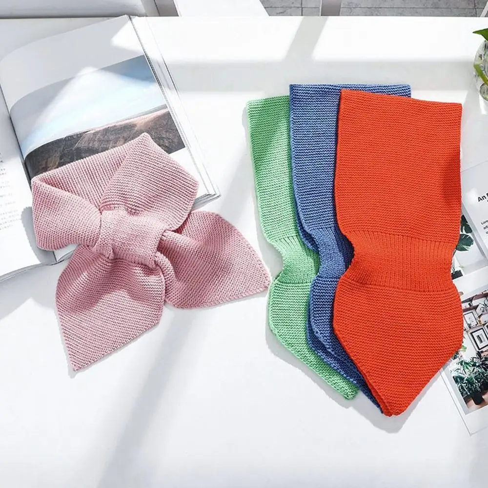 Bufanda cruzada de punto informal para mujer, cuello alto cálido, calentador de cuello a prueba de viento, suéter desmontable, pajarita para invierno