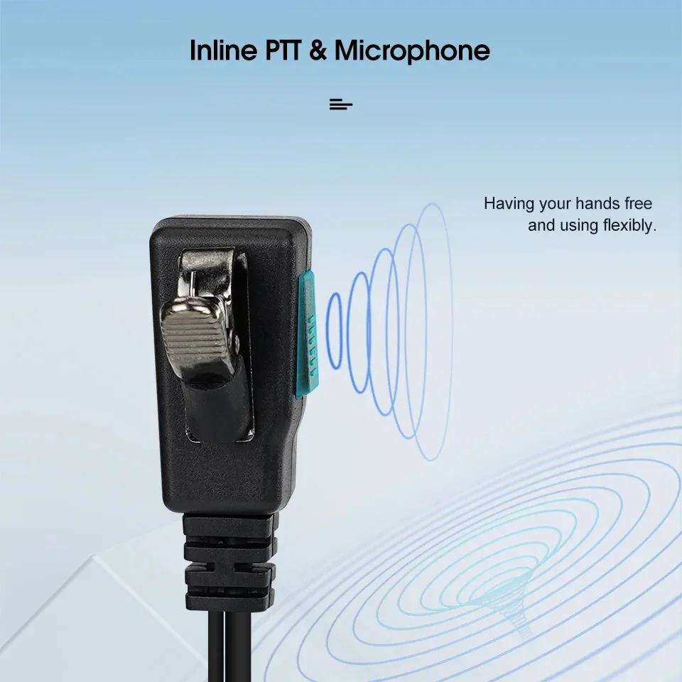 RETEVIS EEK022 In-Ear-Knospen-Ohrhörer-Spiralkabel PTT-Mikrofon für Quansheng UVK5 Baofeng UV5R Walkie Talkie Zubehör für Motorola