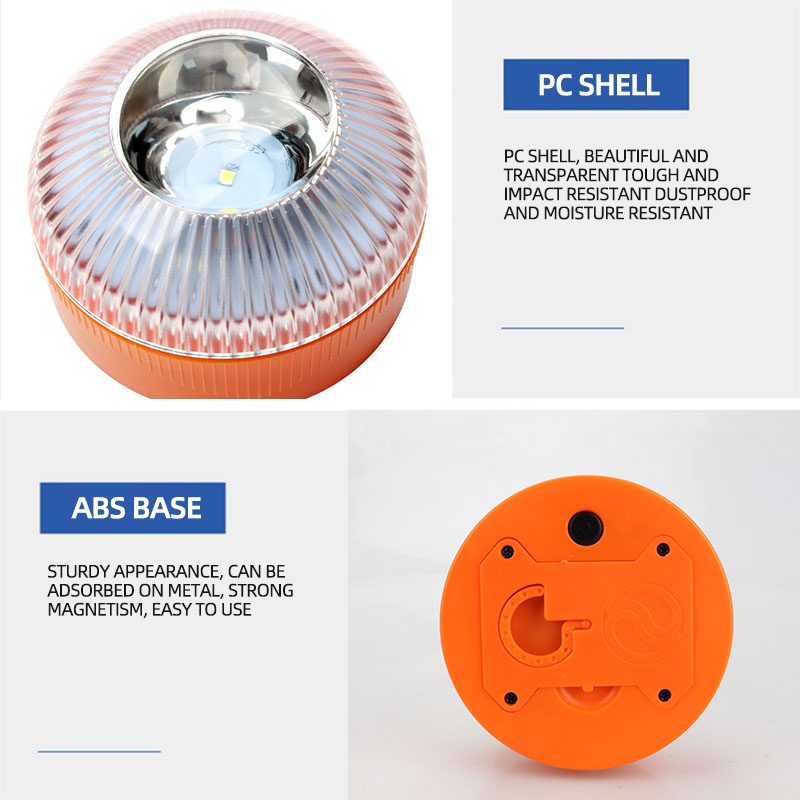 1 PC Led 자동차 비상 조명 손전등 자기 유도 스트로브 도로 사고 램프 V16 비콘 안전 액세서리 배터리 필요