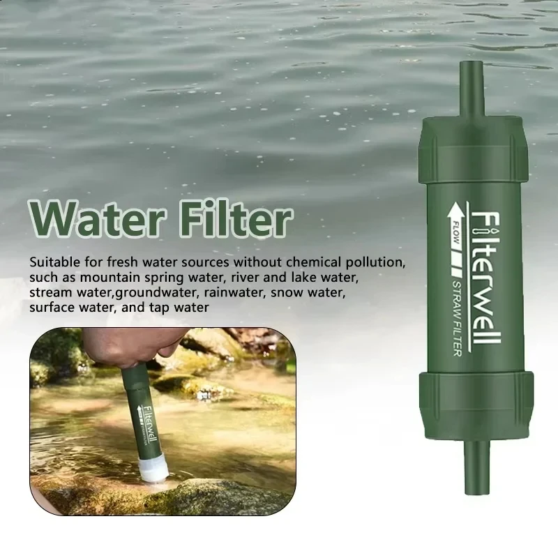 Outdoor Water Filter Straw Mini Camping Purification Portable Hiking Hiking Water Purifier Water Filter Straw Emergency Supplies