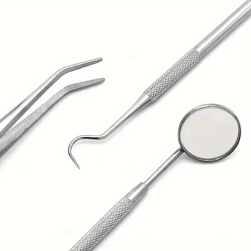 6個入り ステンレス製 歯科用口腔ツール クリーニング フロッシング 歯石除去 簡単洗浄 破れにくい 歯科用口腔ミラー ケア