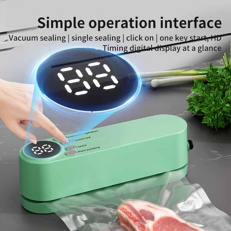 Sellador al vacío portátil con carga Usb, sellador de alimentos multifuncional con sellado, funciones de inflado de succión externa 2025
