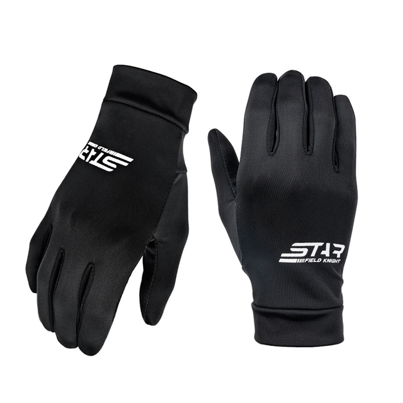 SFK-guantes negros para motocicleta, forro de verano, transpirable, textura de seda de hielo, absorción del sudor, accesorios de engranajes de conducción de secado rápido