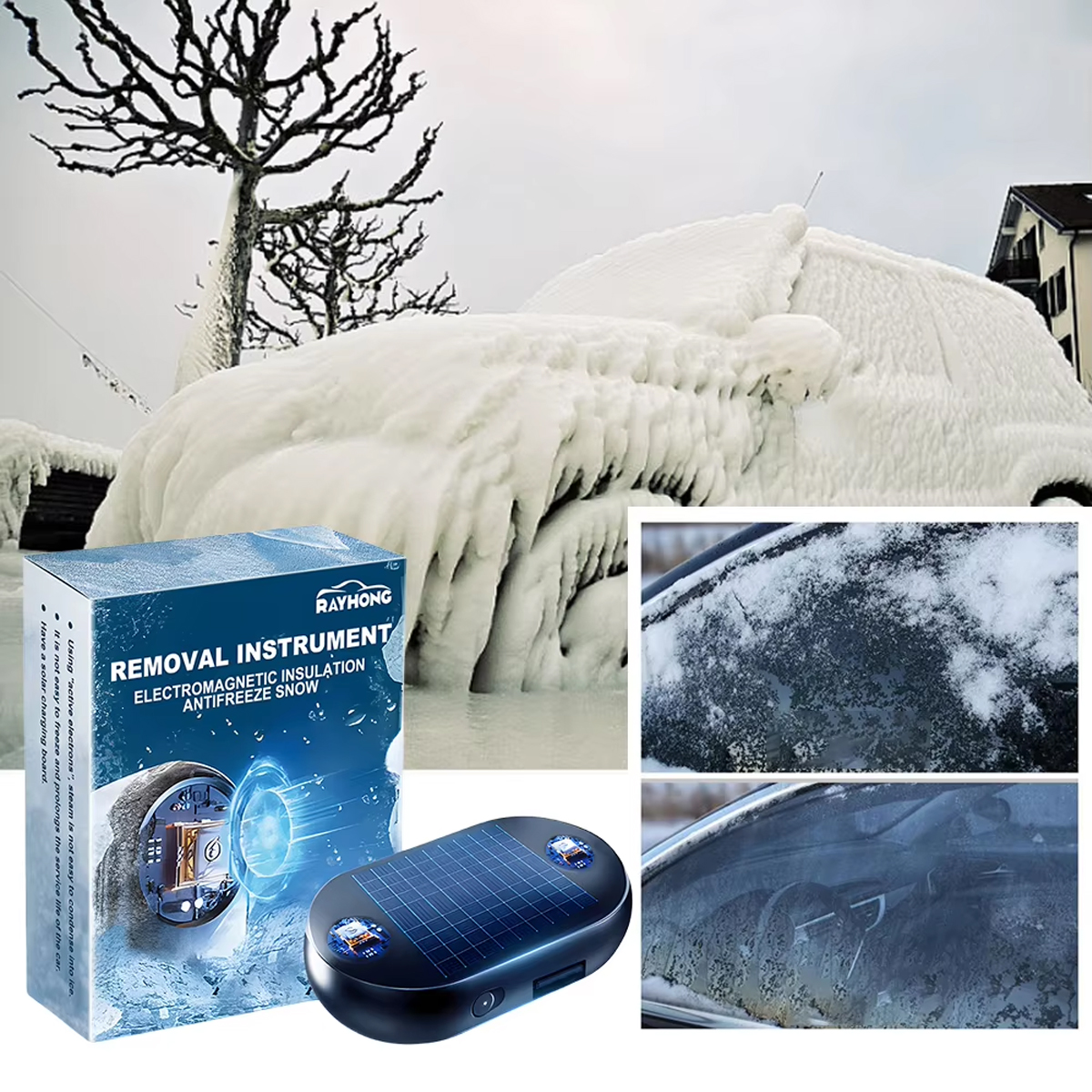 Auto Fenster Glas Anti-eis Schnee Entferner Solar/USB Frostschutz Schnee Entfernung Instrument 5-12V mikrowelle Molekulare Enteisung Instrument