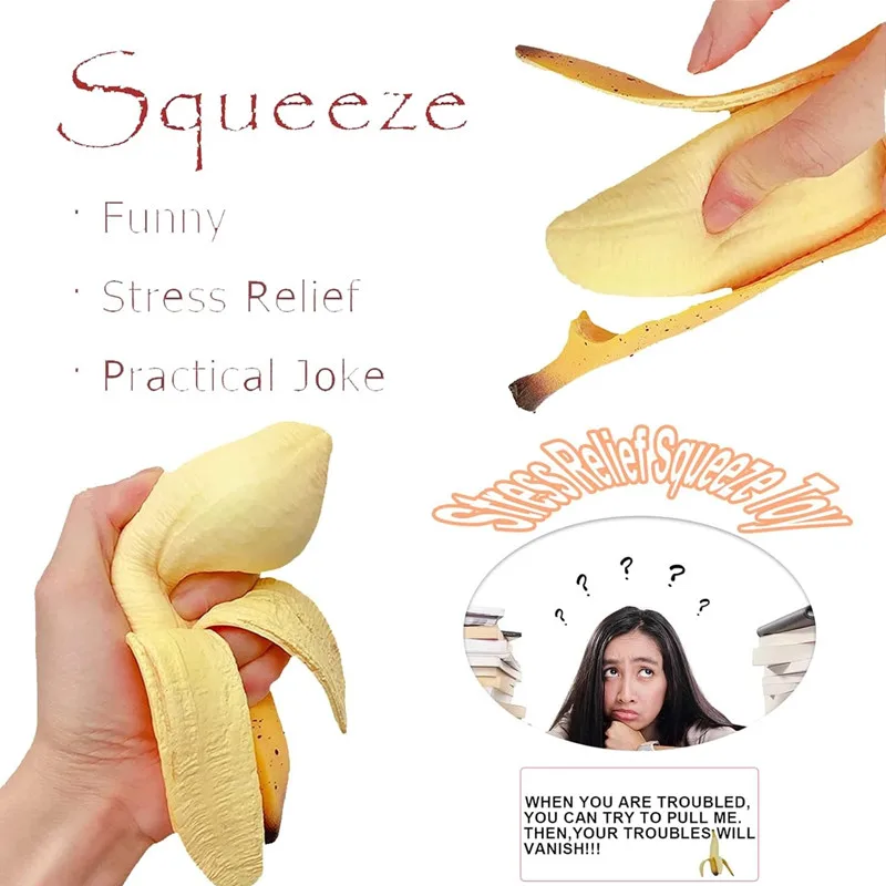 ผลไม้น่ารัก Squishy ลูกความเครียด - ยืด Fidget Sensory ของเล่นสําหรับความวิตกกังวลบรรเทาและผ่อนคลายมือ - ของเล่นกล้วยที่เพิ่มขึ้นช้าๆ