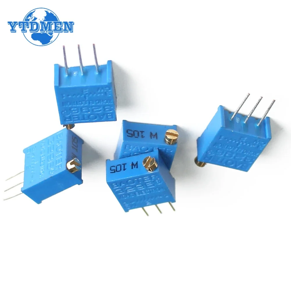 10PCS 3296W Trimming Potentiometer 100R 500R 1K 2K 5K 10K 20K  50K 100K 200K 500K 1M 3296 Potentiometers Variable Resistor