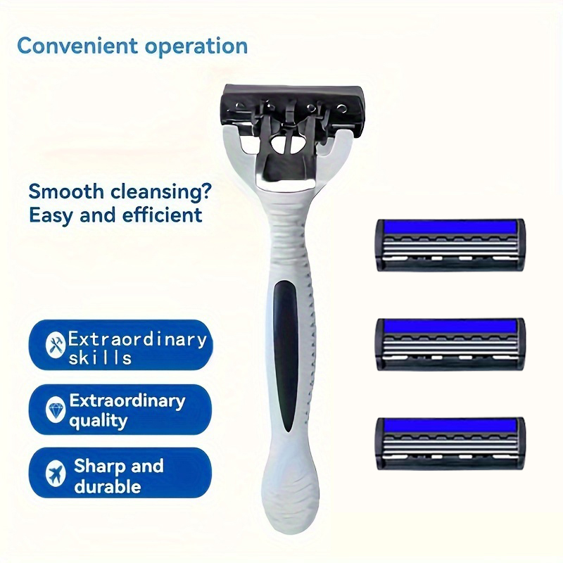 NEW Shaver Men Razor Shaving 3 Layer Stainless Blade Shaver Reusable Safety Razor Hair Removal Shaver Imported Blade Multi Tool