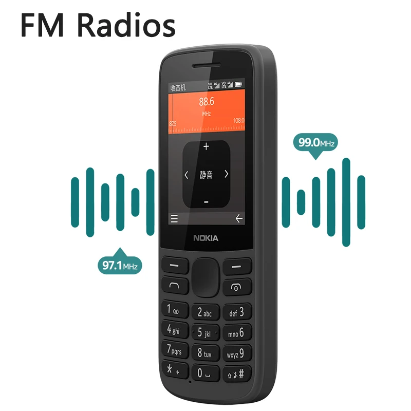 Nokia 215/225 4G Mobile Phone Dual SIM Bluetooth FM Radio 1150mAh Feature button Phone Hebrew Keyboard New And Original 100%