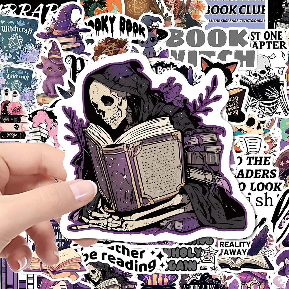 10/30/50/100pcs Viola Bookish adesivi per notebook Bagagli Cancelleria Decorazione impermeabile Graffiti Decalcomanie Impacchi di adesivi freddi