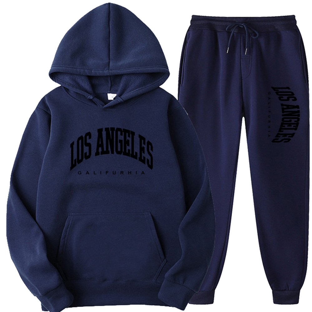 LOS ANGELES GALIFURHIA, trajes deportivos para hombre/mujer, chándal de moda, sudaderas con capucha y pantalones, conjuntos de dos piezas, sudaderas informales para correr, sudadera