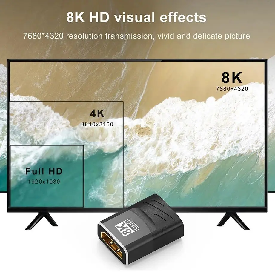 8K HDMI 2.1 Extender หญิงหญิง HDMI-สําหรับแล็ปท็อปพีซีทีวี PS3 PS4 Monitor สาย HDMI อะแดปเตอร์เชื่อมต่อ