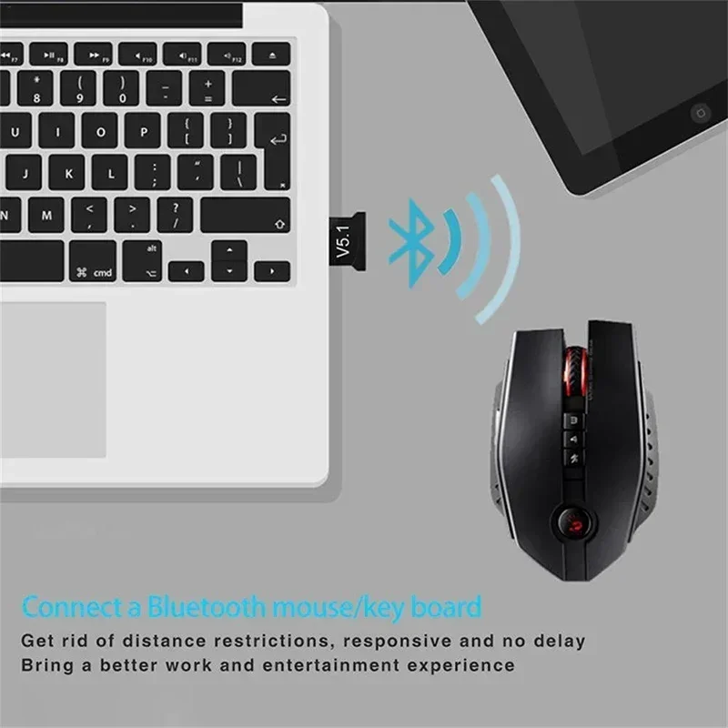 MINI USB Bluetooth 5.3/5.1/5.0 Dongle Adapter for PC Laptop Mouse Keyboard Tablet Printer Speaker Wireless Transmit Receiver