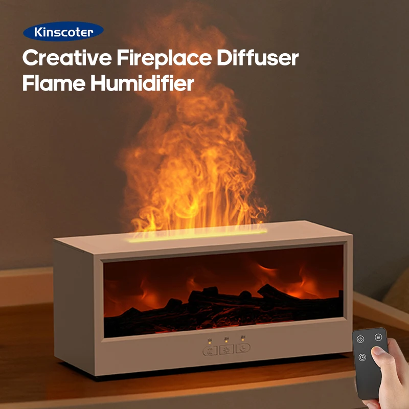 Humidificador de aire con difusor de Aroma para chimenea de llama colorida con temporizador remoto y apagado automático sin agua para regalos de cumpleaños de oficina en casa
