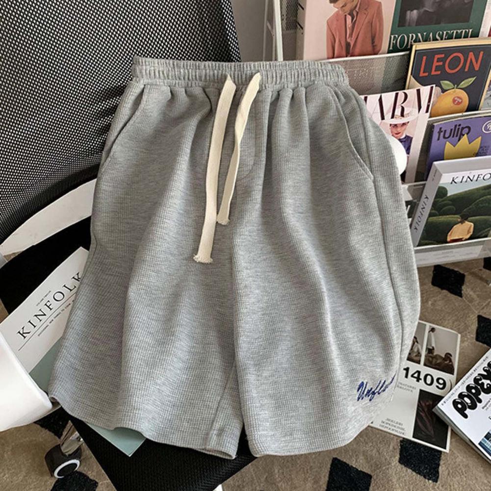 วาฟเฟิลชุดกีฬา Unisex ฤดูร้อนผู้ชายหลวมแขนสั้นเสื้อยืดกางเกงขาสั้น Jogger ชุด 2 ชิ้นชุดพิมพ์ชุดลําลอง