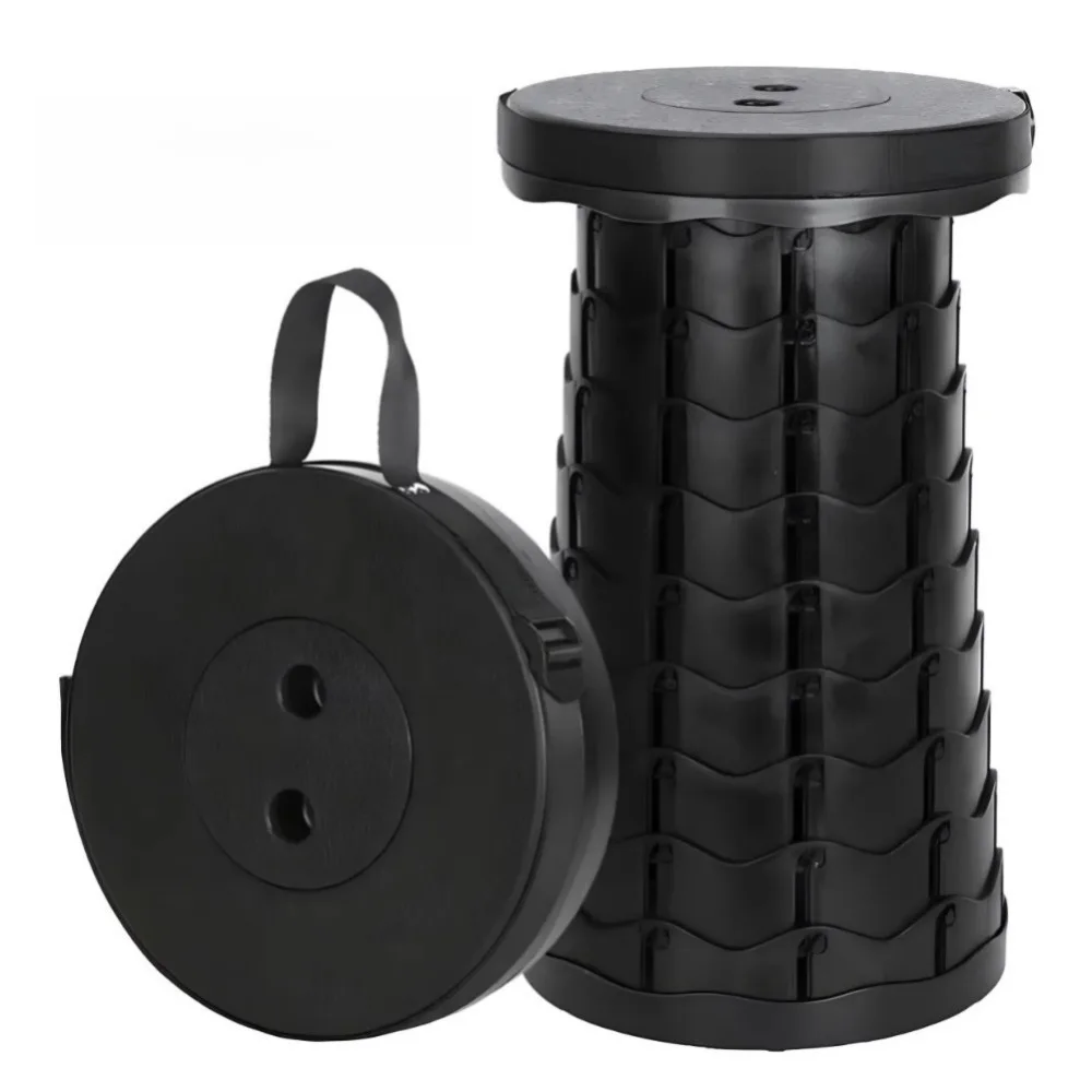 Taburete plegable de viaje al aire libre, taburete de pesca de plástico ajustable, taburete telescópico plegable, taburete de almacenamiento, taburete telescópico de arcoíris