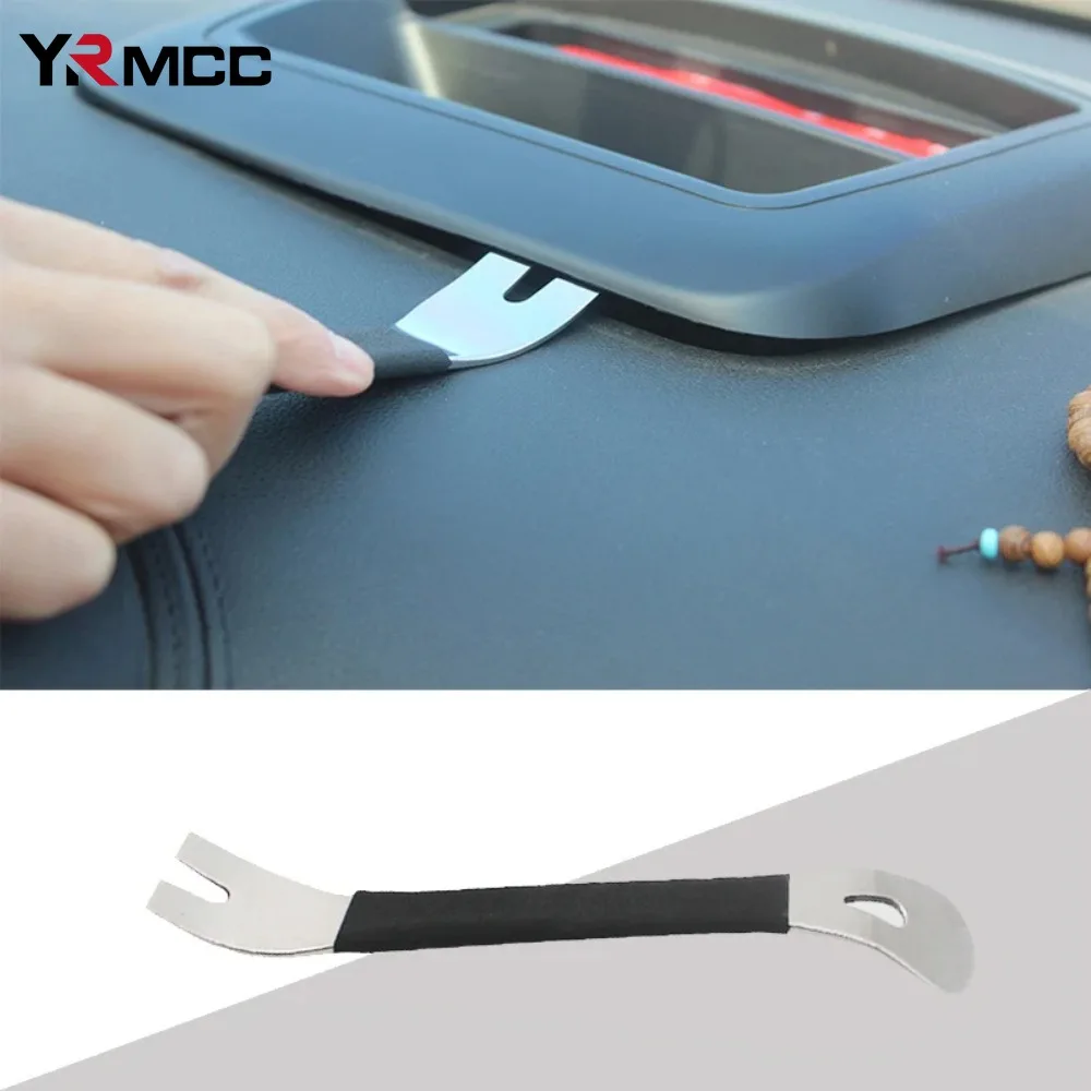 Herramienta de extracción de embellecedor de coche, herramientas de palanca de nivel de extracción de embellecedor de dos extremos duraderas de acero inoxidable, controlador de sujeción de Terminal de Audio de Panel de puerta de coche