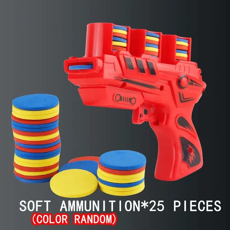 เด็กตลกนุ่ม Catapult Flying Saucer ปืนของเล่นคู่เด็ก Interactive Soft Bullet ยิงกระโดด EVA แครอทปืนของเล่น