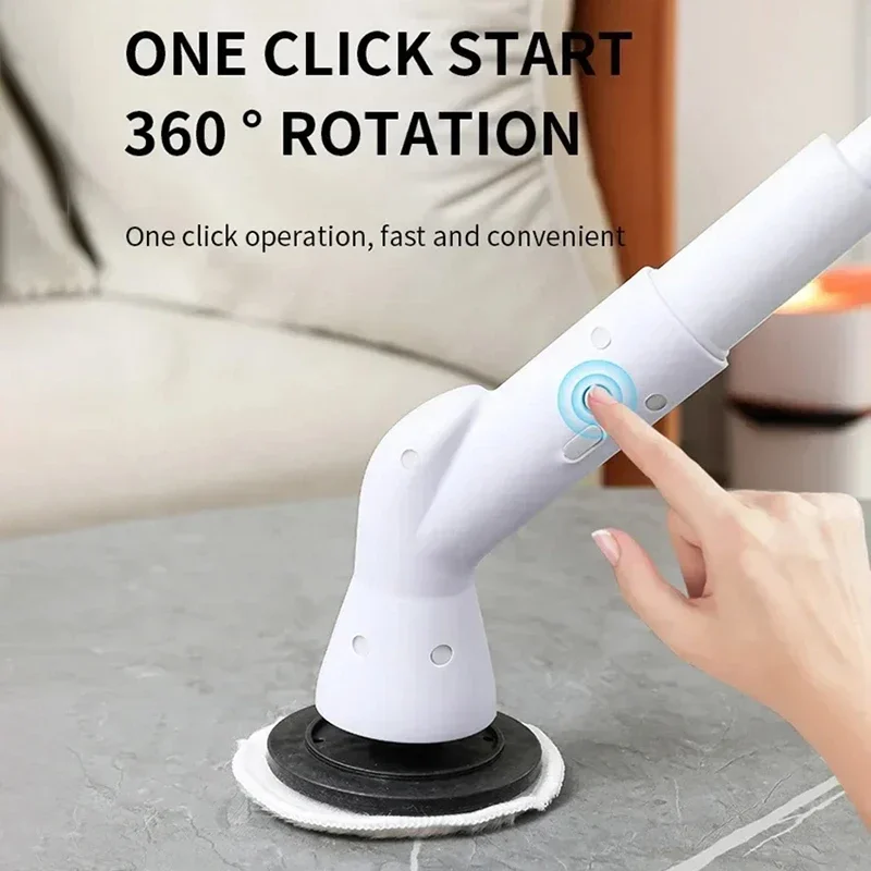 ใหม่ 2000mAh 6-in-1 ไฟฟ้าทําความสะอาดแปรงไร้สายไฟฟ้าโรตารี่แปรงทําความสะอาดแปรงทําความสะอาดห้องครัวห้องน้ําบ้าน