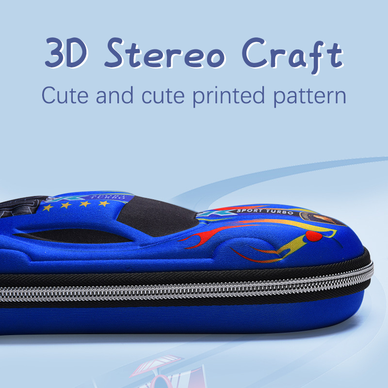 Étuis à crayons de voiture de course 3D pour enfants, dessins animés, école, boîte de papeterie, étui à stylo en plastique OligPU, sac à stylo mignon pour garçon