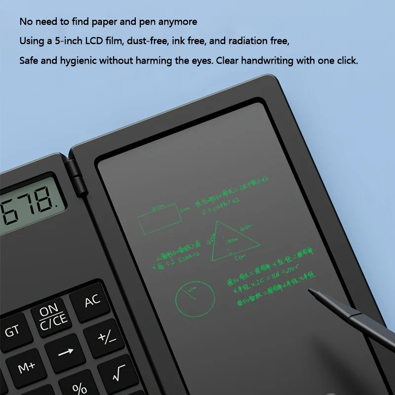 1pc calculator 5.0 inch with button cell tablet learning business office portable folding LCD tablet calculator function science